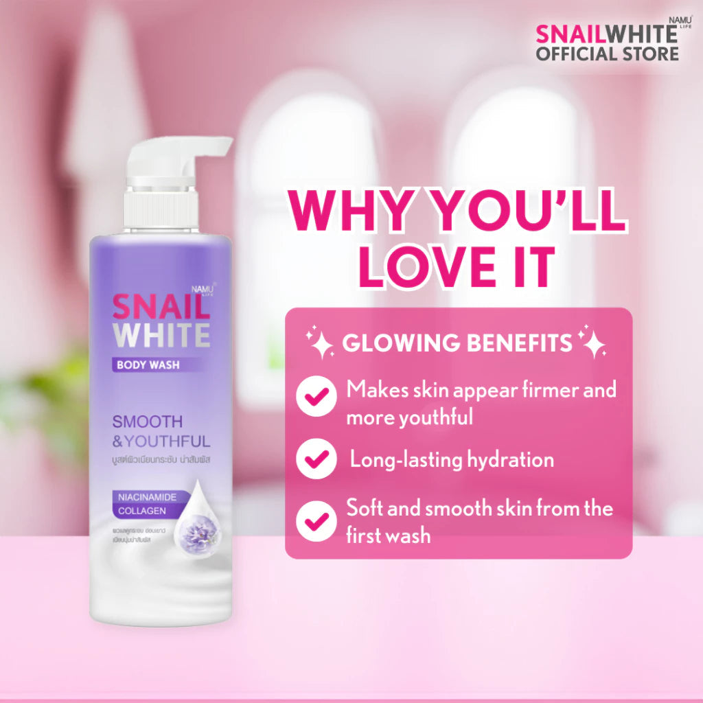 NAMU SNAILWHITE Smooth & Youthful Body Wash 500ml