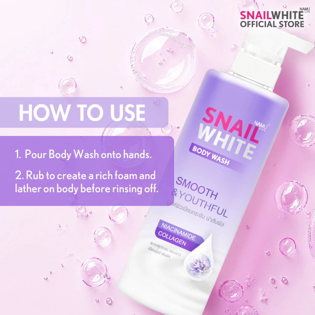 NAMU SNAILWHITE Smooth & Youthful Body Wash 500ml