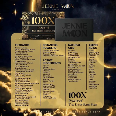JENNIE MOON 100X POWER OF THAI HERBS SCRUB SOAP 100g