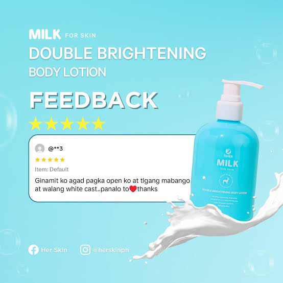 Herskin Milk For Skin Double Brightening Body Lotion 250ml - SALE FEBRUARY 2025 EXPIRY -4 PCS LEFT