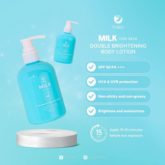 Herskin Milk For Skin Double Brightening Body Lotion 250ml - SALE FEBRUARY 2025 EXPIRY -4 PCS LEFT