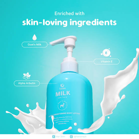 Herskin Milk For Skin Double Brightening Body Lotion 250ml - SALE FEBRUARY 2025 EXPIRY -4 PCS LEFT