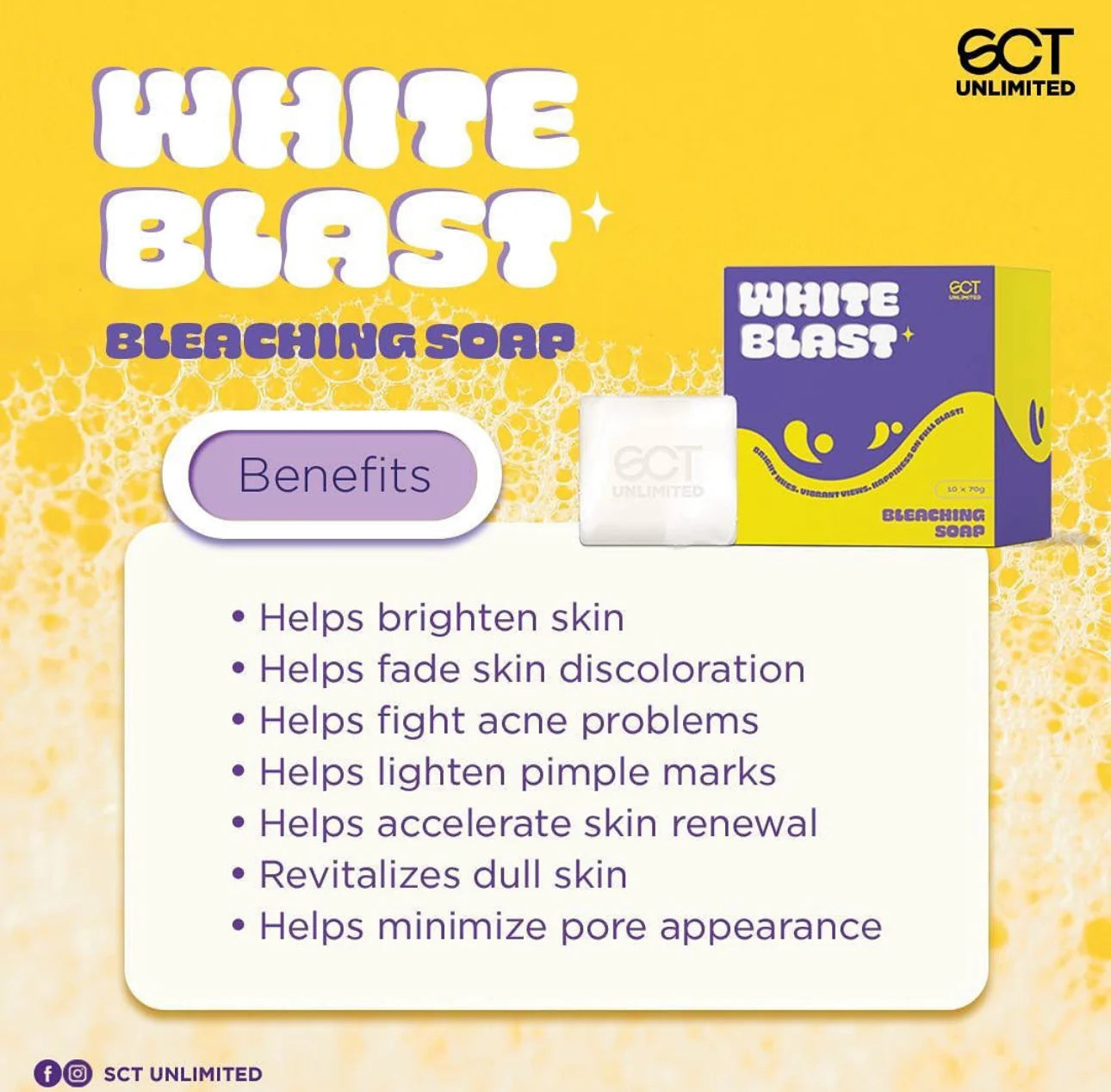 White Blast Bleaching Soap by SCT - 70g