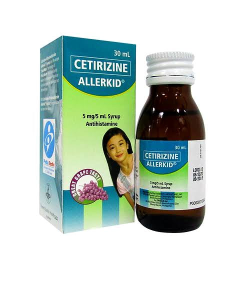 Cetirizine ALLERKID 5 mg/5 mL Syrup 30 mL Bottle