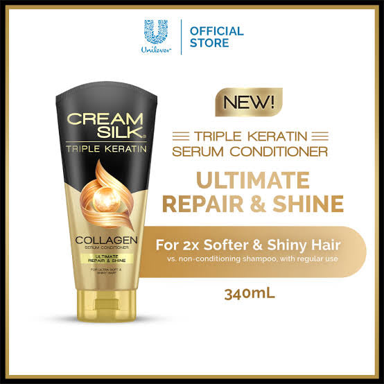 CreamSilk Triple Keratin - Collagen Serum Conditioner Ultimate Repair & Shine 340ml