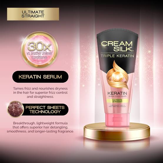 CreamSilk Triple Keratin Serum Conditioner Ultimate Straight 160ml