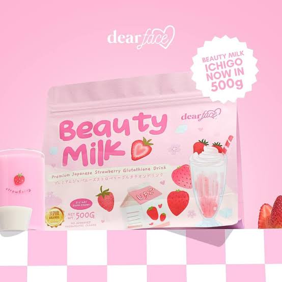 Dear Face Beauty Milk Ichigo - Premium Japanese Strawberry Glutathione Drink 500g