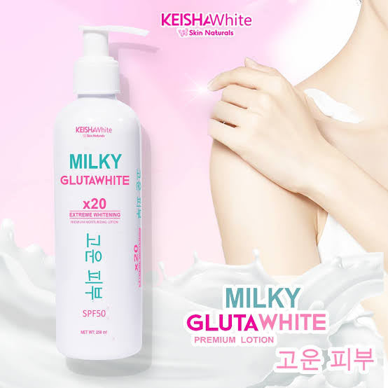 KEISHA WHITE Skin Naturals MILKY GLUTATHIONE LOTION x20 Extreme Whitening SPF50