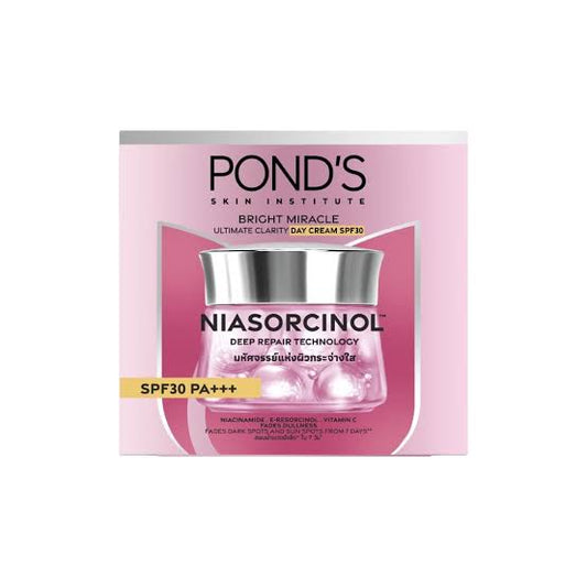 Ponds Bright Miracle Ultimate Clarity Cream Niasorcinol Deep Repair Technology SPF30 45g