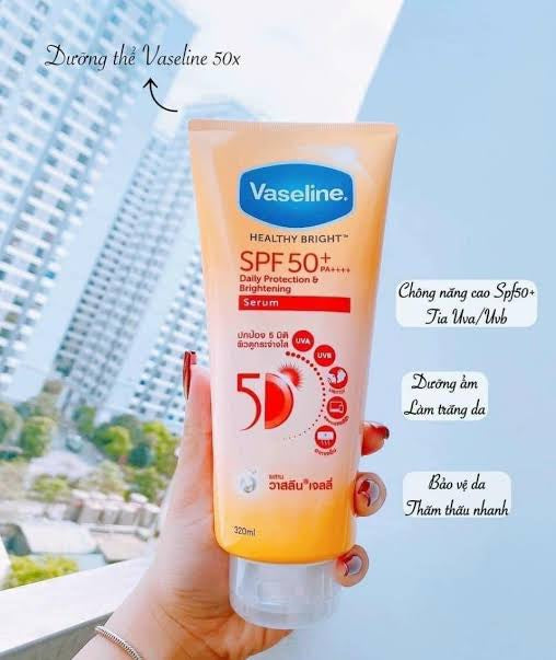 VASELINE HEALTHY BRIGHT SPF50+ PA++++ DAILY PROTECTION & BRIGHTENING SERUM SUNSCREEN 290ml