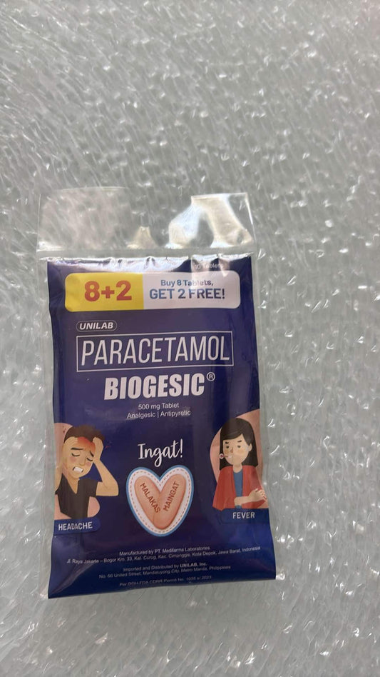 PARACETAMOL - BIOGESIC 10 TABLETS