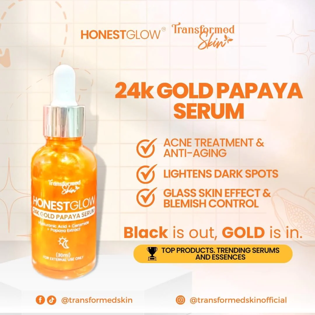 Honest Glow 24K Gold Papaya Serum 30ml