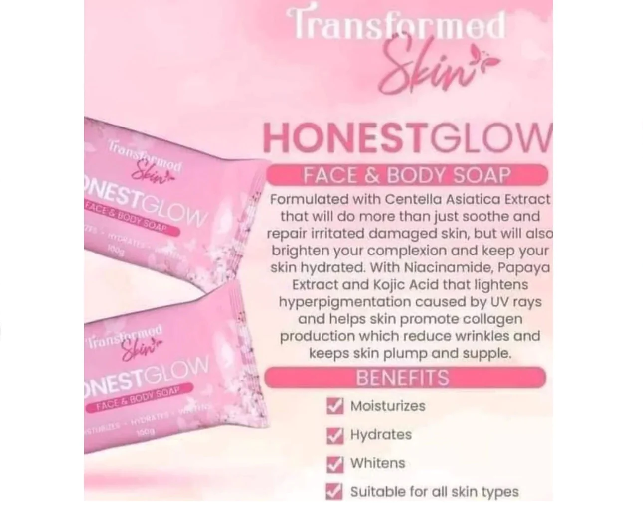 Honest Glow Face and Body Soap - 70grams