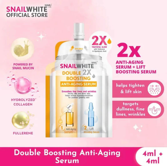 SNAILWHITE Double Boosting Anti-Aging Serum by Namu 4ml + 4ml X 2
