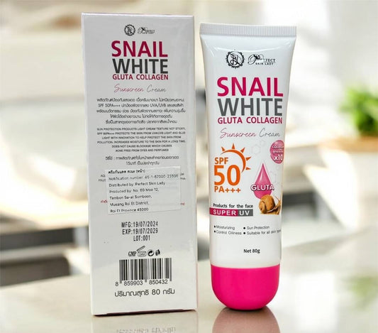 Perfect Skin Lady Snail White Gluta Collagen Sunscreen Cream |80g