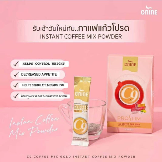 C9 Proslim Cnine Coffee Thailand - Collagen + Carnitine - 10 Sachets