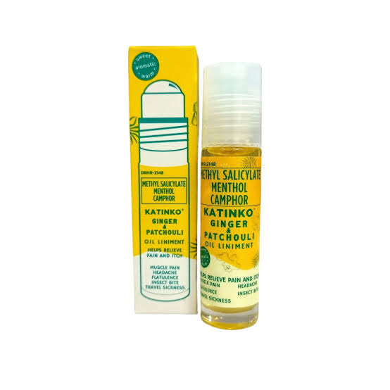 KATINKO OIL LINIMENT ROLL ON - 10ML - YELLOW - Ginger + Patchouli Oil