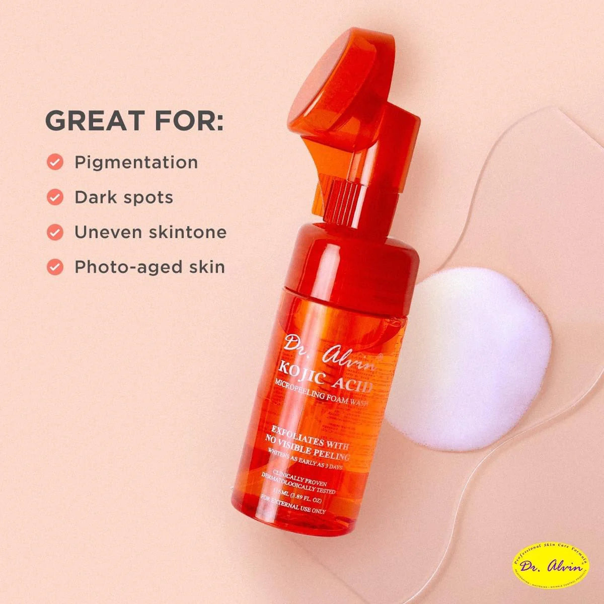 Dr. Alvin Kojic Acid Micropeeling Foam Wash 115 ml