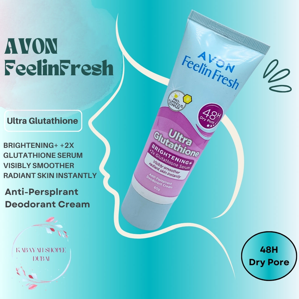 AVON FEELIN FRESH QUELCH ULTRA GLUTATHIONE Anti-Perspirant Deodorant Cream 55 G