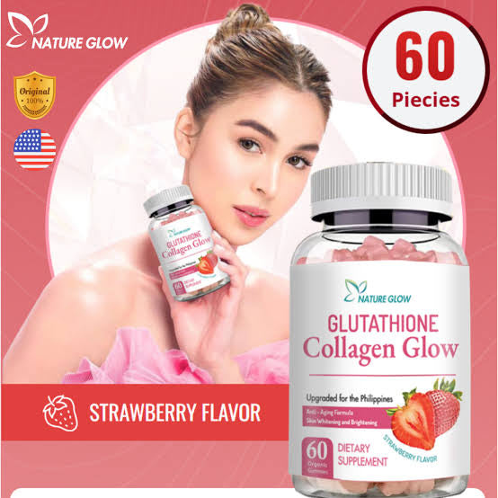 Glutathione Collagen Glow by Nature Glow Strawberry flavor- 60 Gummies