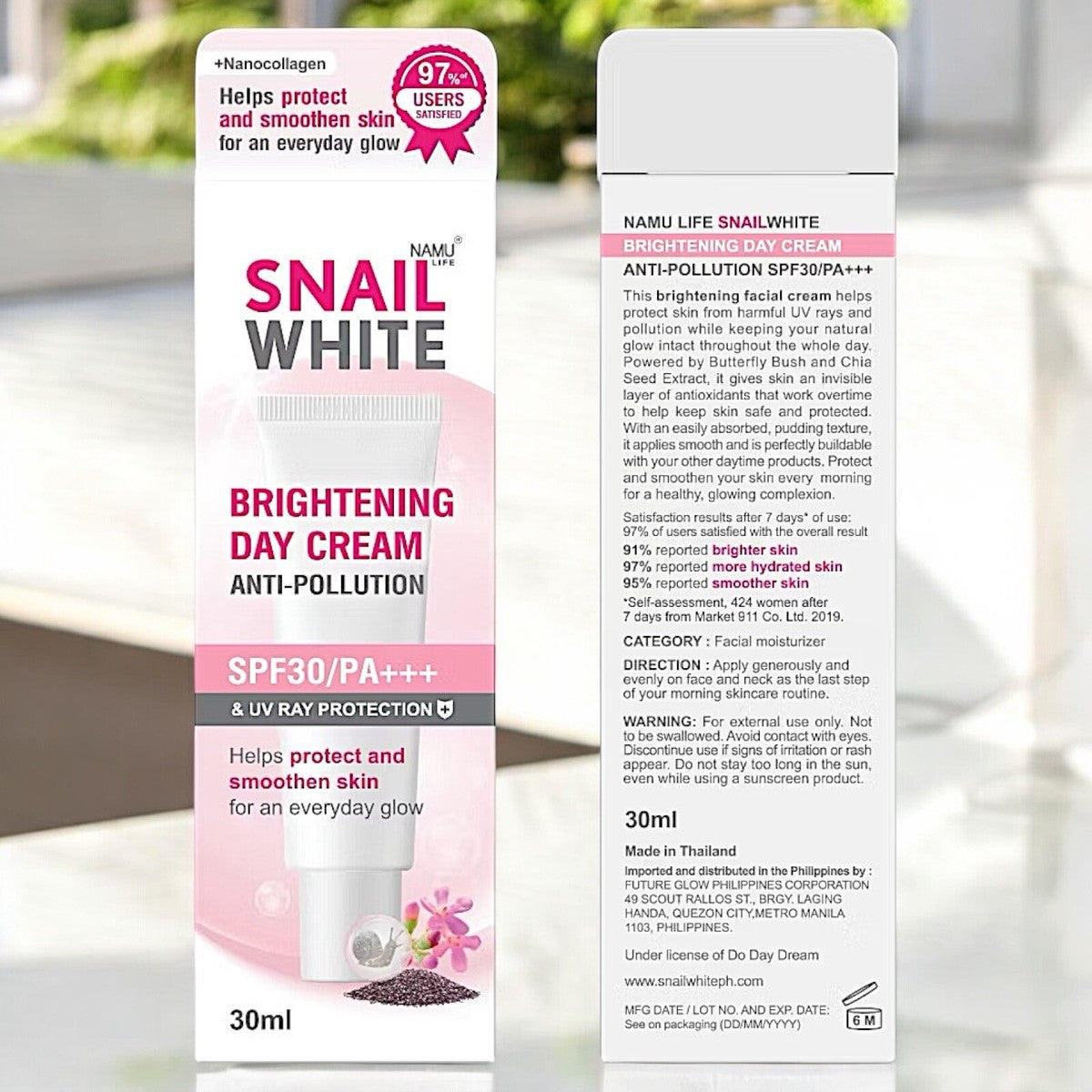 SNAILWHITE Brightening Day Cream Anti-Pollution SPF30/PA+ 30ml