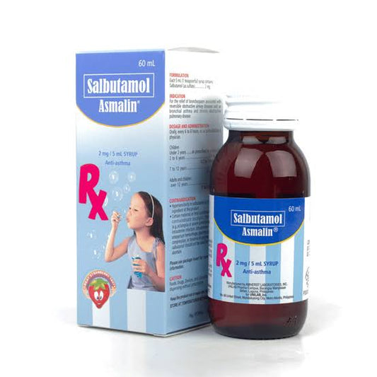 ASMALIN Salbutamol Sulfate 2 mg/5 mL Syrup 60 mL