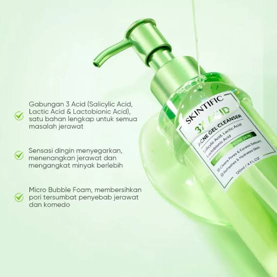 SKINTIFIC 3X Acid Acne Gel Cleanser 120ML