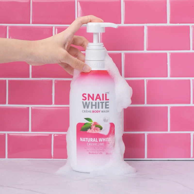 NAMU SNAILWHITE CREME BODY WASH - NATURAL WHITE (CAVIAR LIME) 500ML