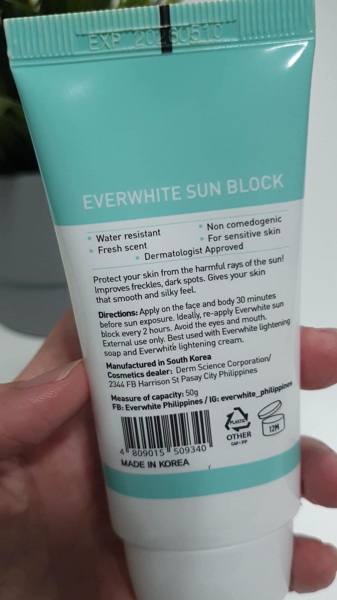 EVERWHITE UV PROTECTION SUN BLOCK Spf50+/PA+++ 50g