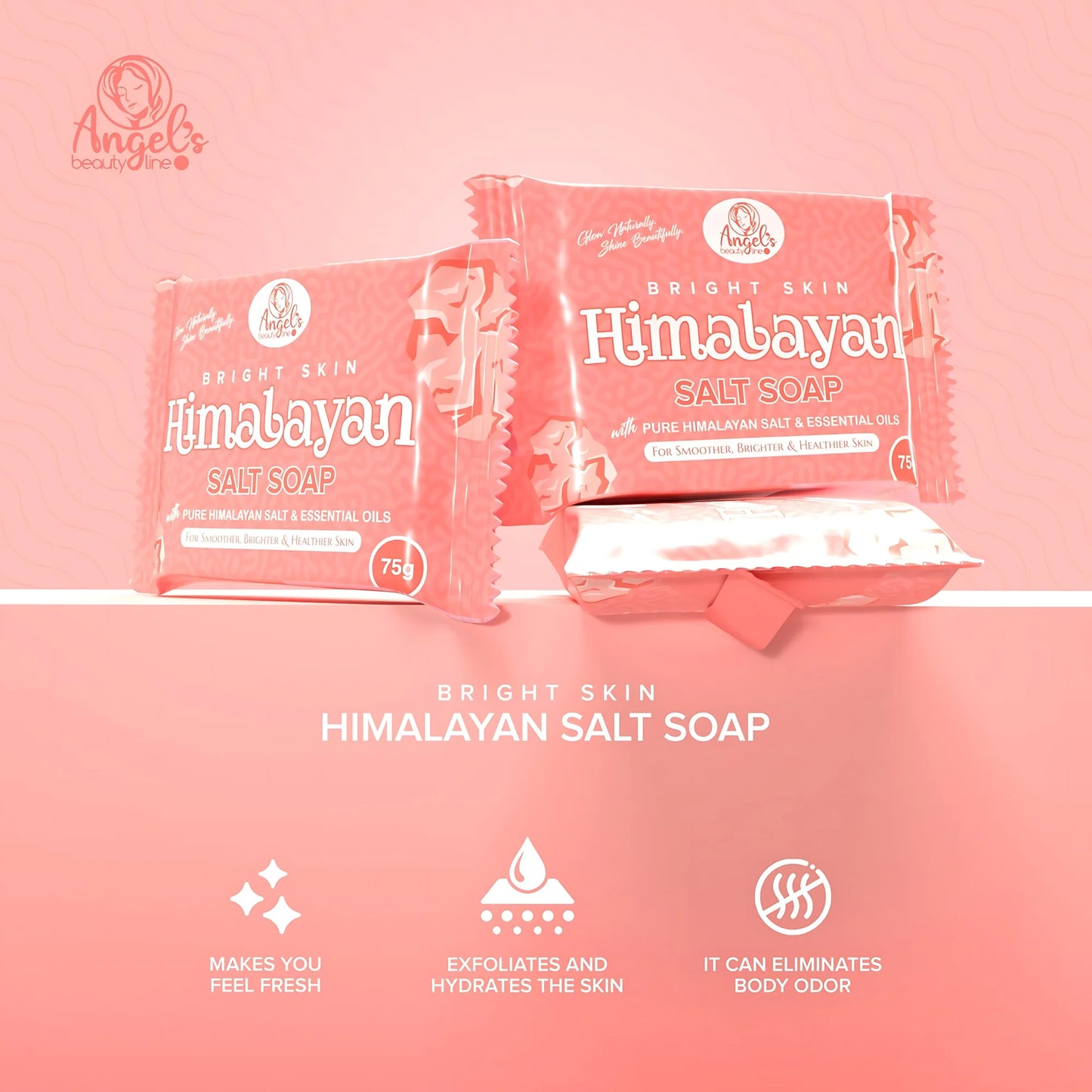 Angel’s Beautyline Bright Skin Himalayan Salt Soap – 75g X 5 PCS (Pack Of 5)