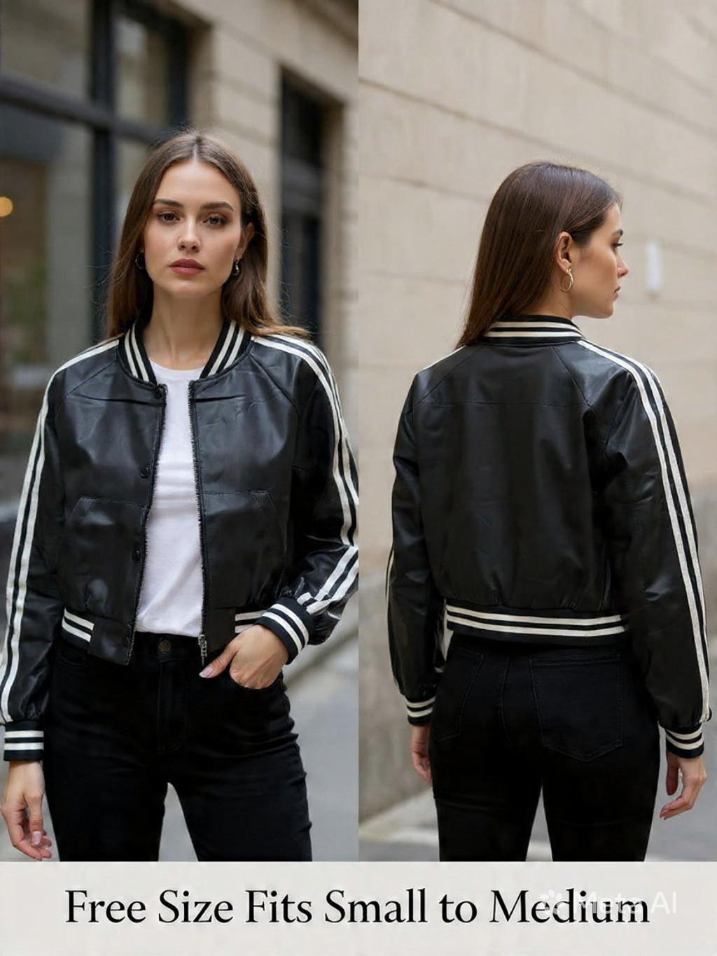 WINTER JUMPER  - LEATHER Jacket- BLACK