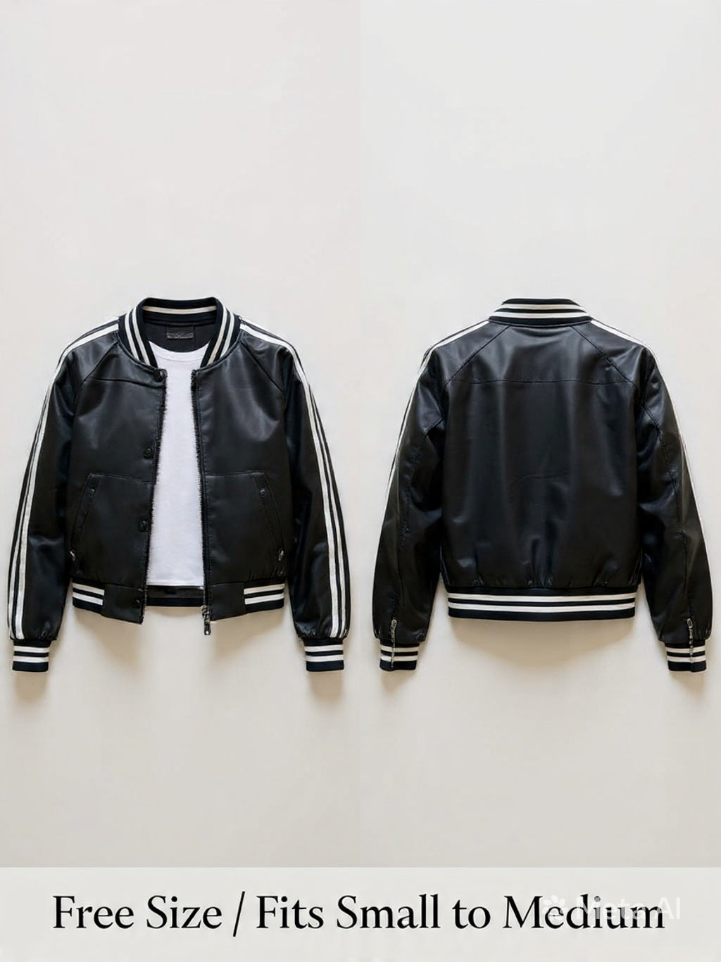 WINTER JUMPER  - LEATHER Jacket- BLACK