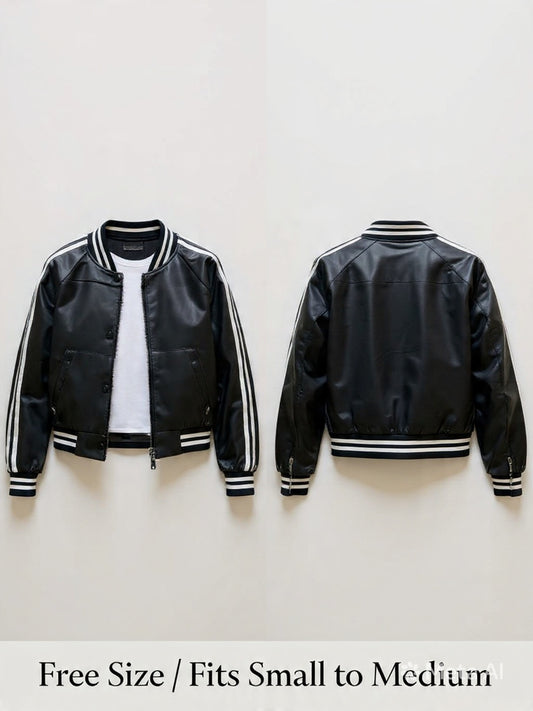 WINTER JUMPER  - LEATHER Jacket- BLACK