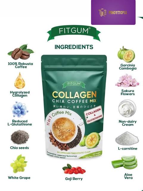 FITGUM Collagen Chia Coffee - 11 in 1 Coffee Mix