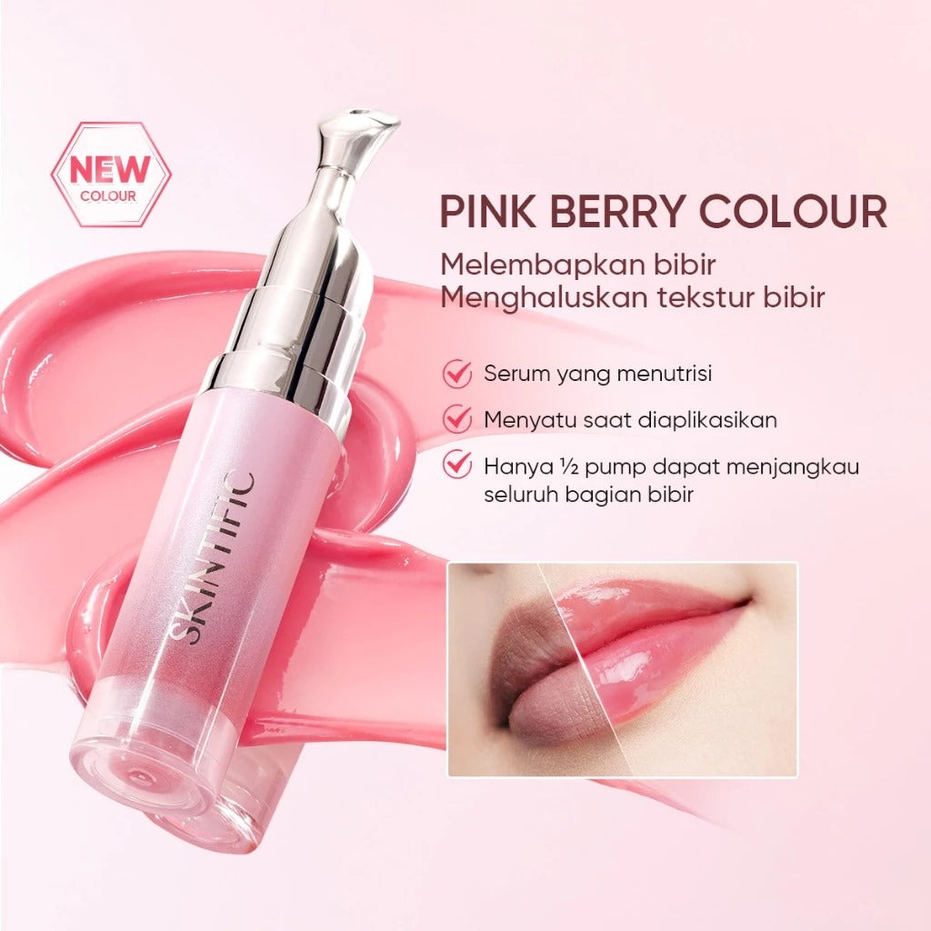 SKINTIFIC Peptide Brightening Lip Serum 6.5ml - PINK BERRY