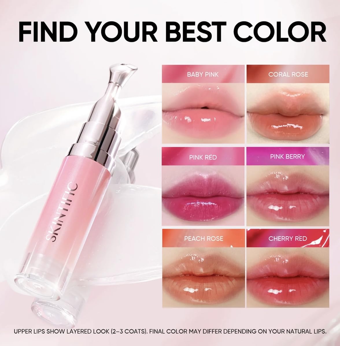 SKINTIFIC Peptide Brightening Lip Serum 6.5ml - PINK BERRY