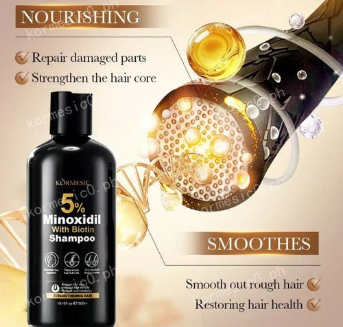 KORMESIC 5% Minoxidil With Biotin Shampoo for Hairloss 300ml