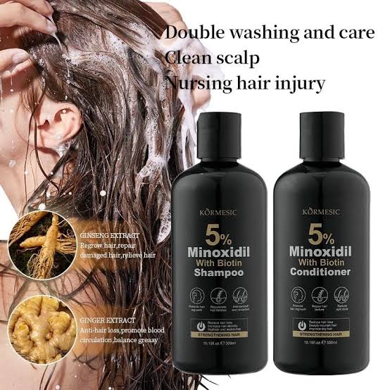 KORMESIC 5% Minoxidil With Biotin Shampoo for Hairloss 300ml