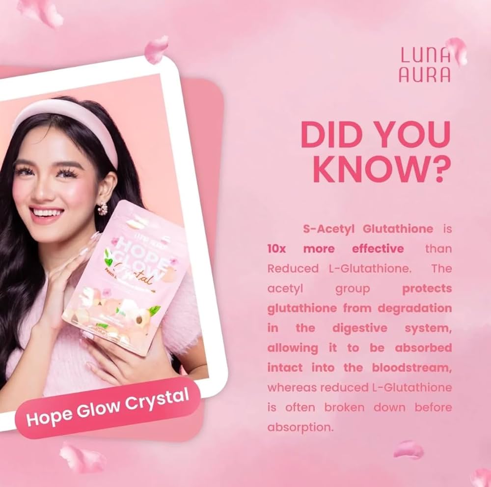 Luna Aura Hope Glow Crystal Glow Peach Glutathione Juice Drink