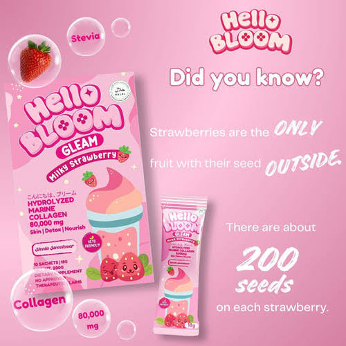 Kiray’s HOT BABE Hello Bloom Gleam Milky Strawberry 10Sachets/18g