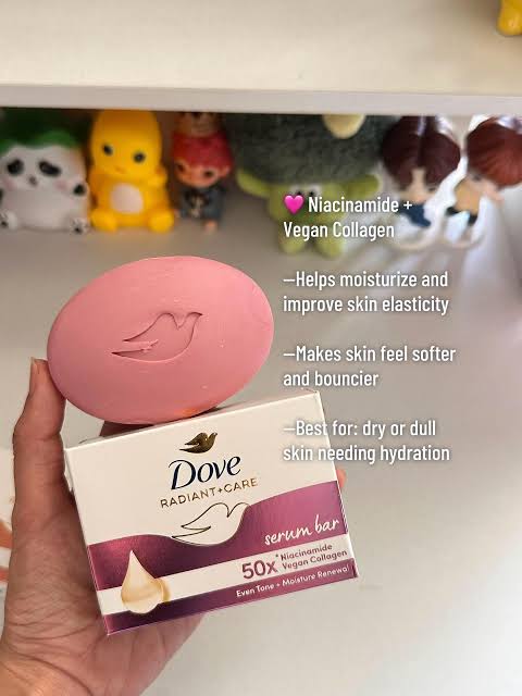 Dove Radiant+Care Serum Bar Triples 50x Niacinamide + Vegan Collagen 90G x 3