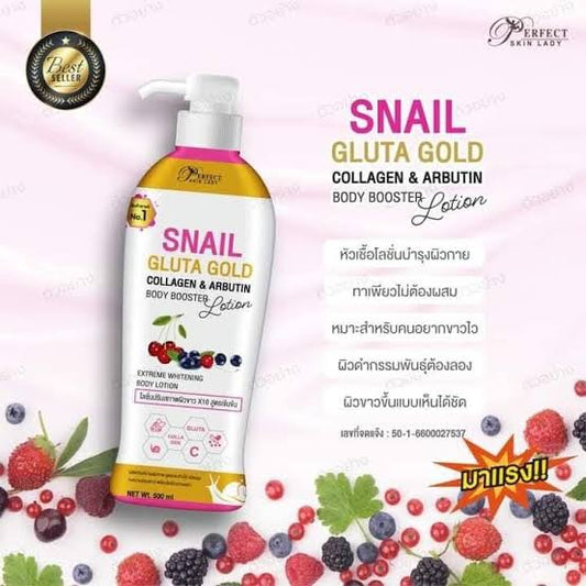 Perfect Skin Lady Snail Gluta Gold Collagen & arbutin body booster lotion 500ml SPF 50 PA+++