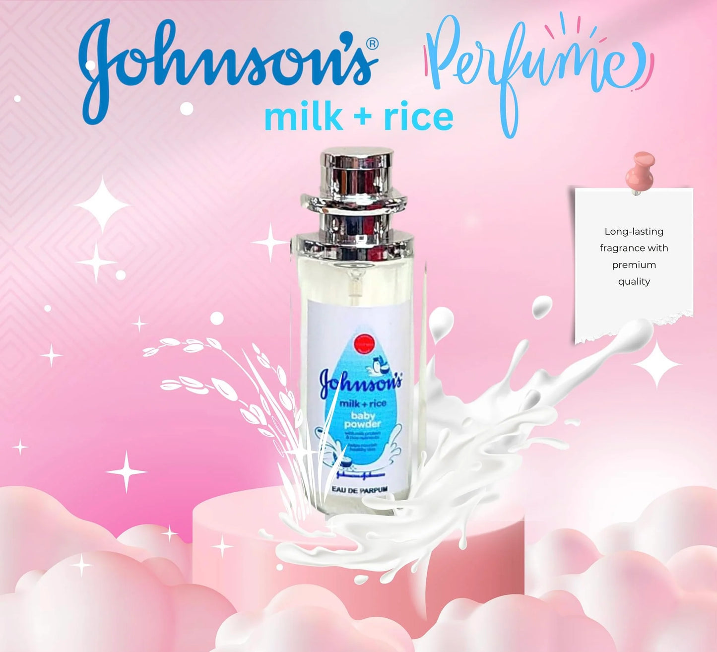 Johnsons Perfume Blue Milk + Rice Baby Powder