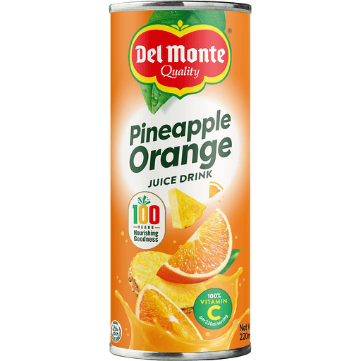DEL MONTE PINEAPPLE ORANGE 220ML