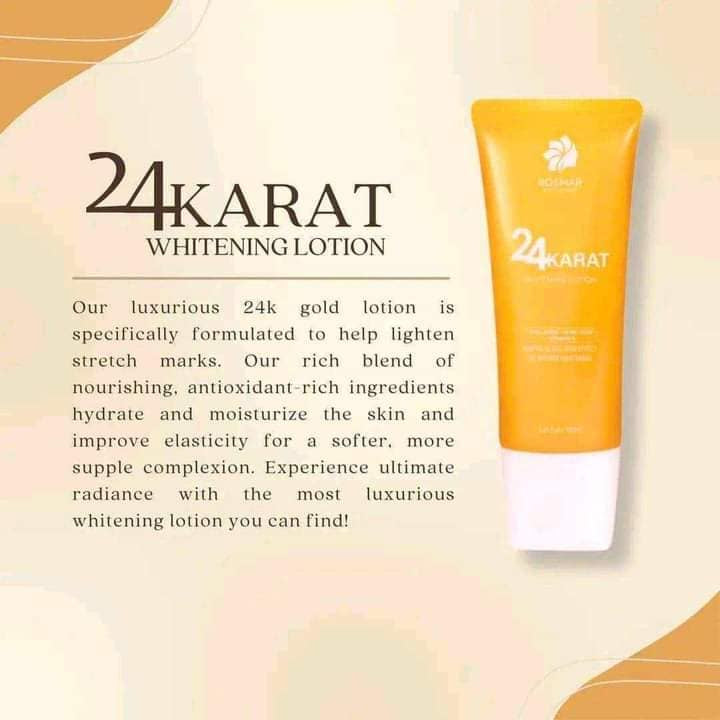 Rosmar 24K (24Karat) Whitening Lotion - 100ml Collagen, Kojic, Vitamin E