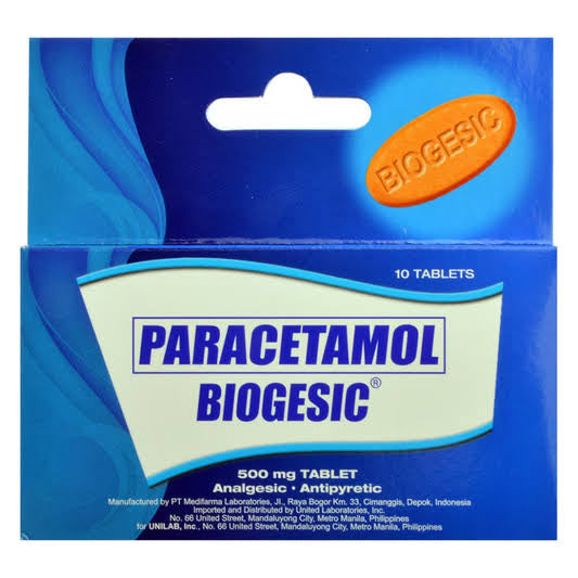 PARACETAMOL - BIOGESIC 10 TABLETS (BOX WAS DAMAGED DURING SHIPPING)