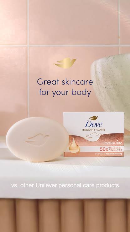 Dove Radiant + Care Serum Bar Niacinamide and Vitamin C&E 90g x 3 (Bundle of 3) Even Tone + Radiance Boosting