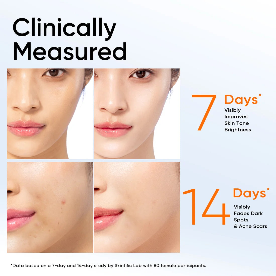 SKINTIFIC 10% Pure Vitamin C Brightening Serum 1+1 Fresh & Potent 1g Powder + 9g Liquid