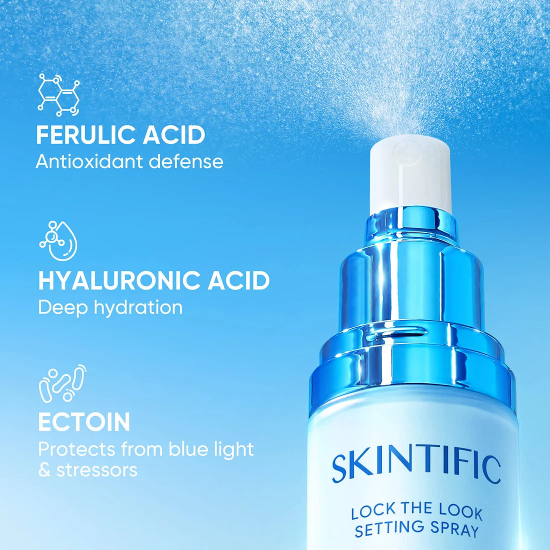 SKINTIFIC Lock The Look Setting Spray 16-Hour Long-Lasting Matte Finish 80ML
