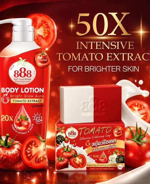 888 BODY LOTION BRIGHT GLOW AURA TOMATO EXTRACT 500ML